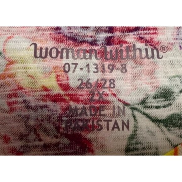 Women Within Floral Cottage Core Beachy Lace Sleeve Tunic Dress 2X Cotton/Polyes - Picture 5 of 16